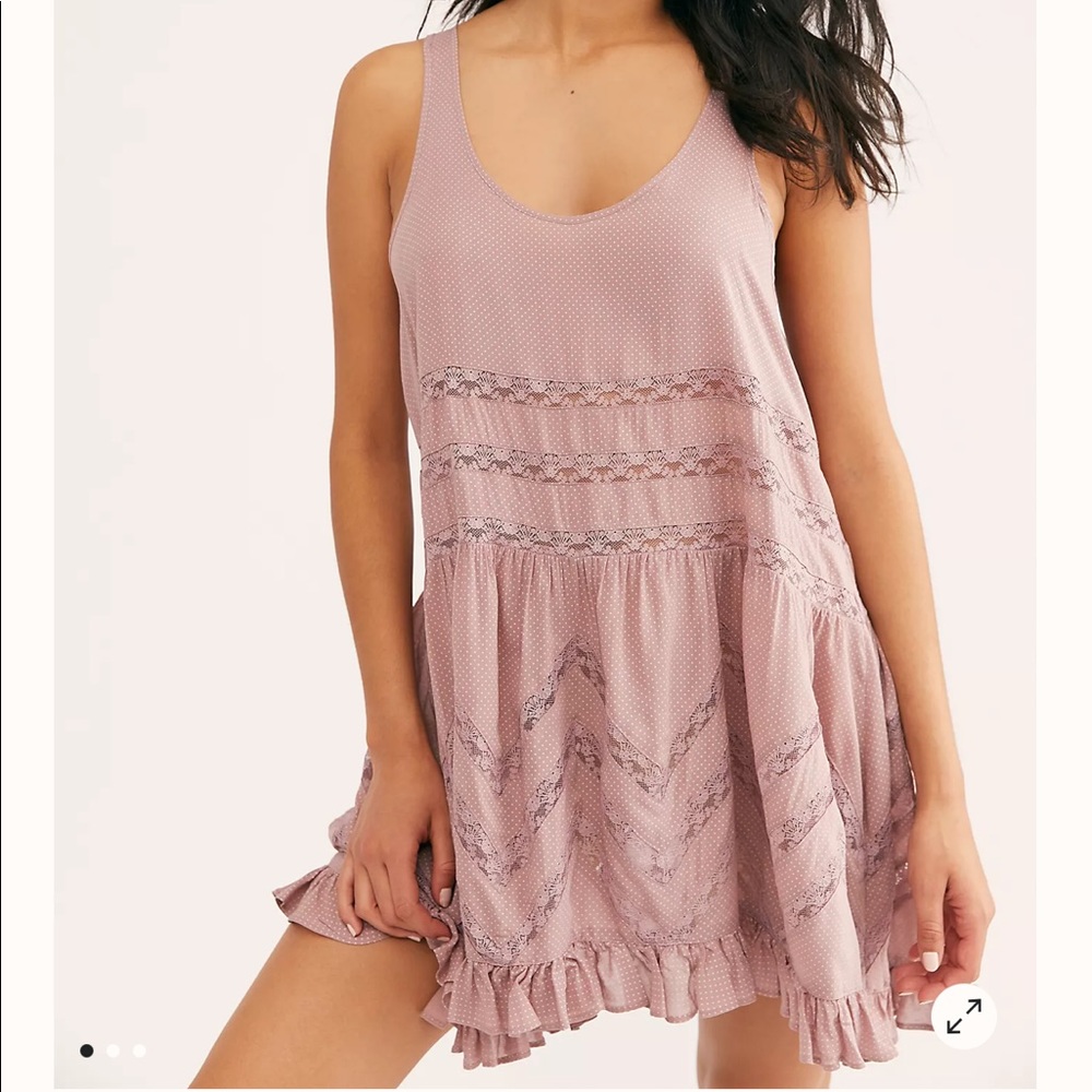 Free People Voile and Lace Trapeze Slip